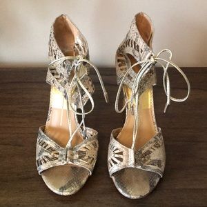 Dolce Vita Gold Lace Up Sandals